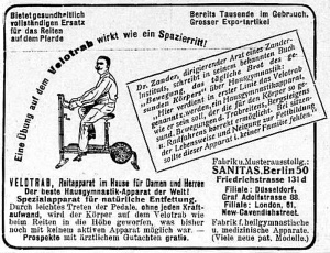 Velotrab, Anzeige vom 3.1.1909 in Kladderadatsch